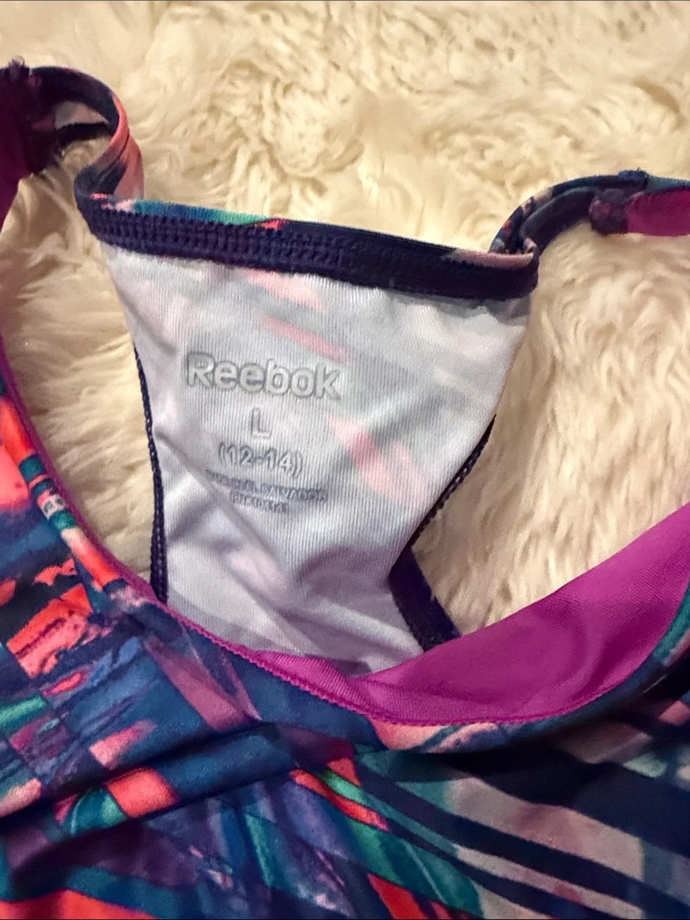 Reebok Girls' Vibrant Blue and Pink Rashguard Set